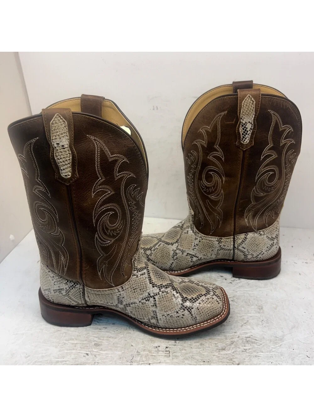Smoky Mountain Men's Diamondback Cowboy Western Boot 4114 Brown/White Size 8.5EE